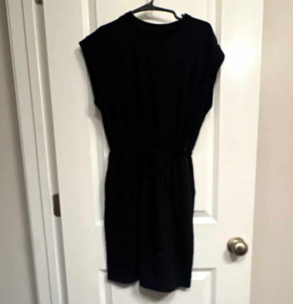 A New Day Black Solid Romper One-Piece Women’s S Drawstring Elastic Waist